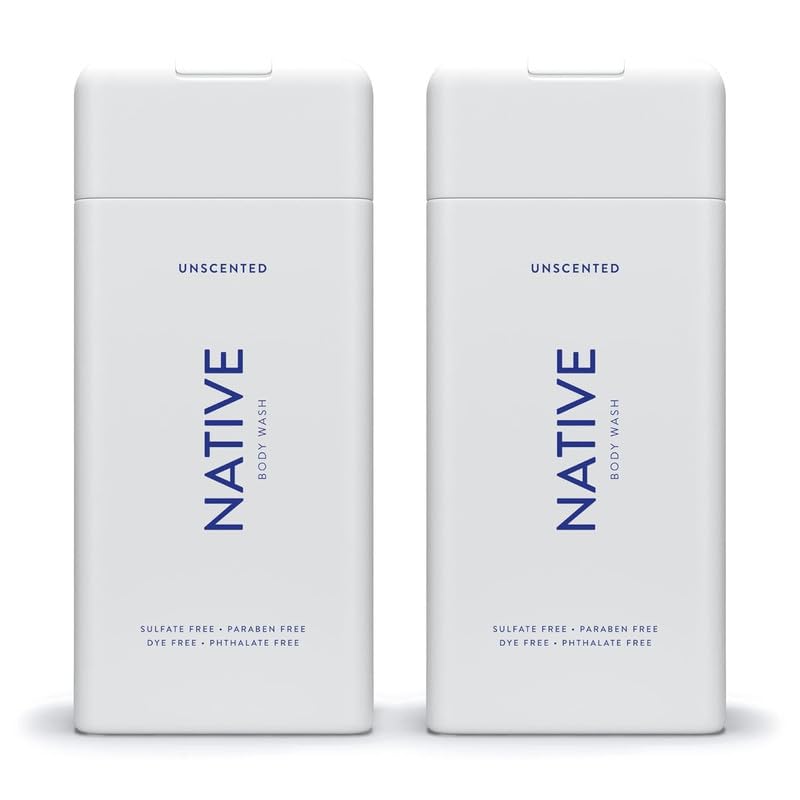 Native Body Wash for Men & Women, Seasonal | Sulfate Free, Paraben Free, Dye Free, with Naturally Derived Clean Ingredients Leaving Skin Soft and Hydrating, Unscented 18 oz - 2 Pk