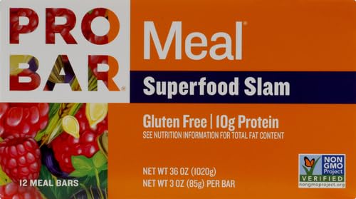 PROBAR - Meal Bar, Superfood Slam, Non-GMO, Gluten-Free, Healthy, Plant-Based Whole Food Ingredients, Natural Energy, 3 Ounce (Pack of 12)