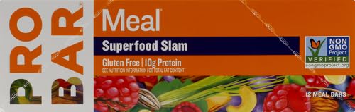 PROBAR - Meal Bar, Superfood Slam, Non-GMO, Gluten-Free, Healthy, Plant-Based Whole Food Ingredients, Natural Energy, 3 Ounce (Pack of 12)