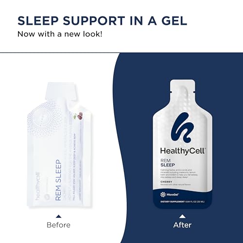 Healthycell REM Sleep - Liquid Gel Extra Strength Sleep Supplement for Adults - Melatonin, Magnesium, GABA, L-theanine Supplement - Maximum Absorption - 30 Gel Packs