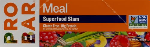 PROBAR - Meal Bar, Superfood Slam, Non-GMO, Gluten-Free, Healthy, Plant-Based Whole Food Ingredients, Natural Energy, 3 Ounce (Pack of 12)