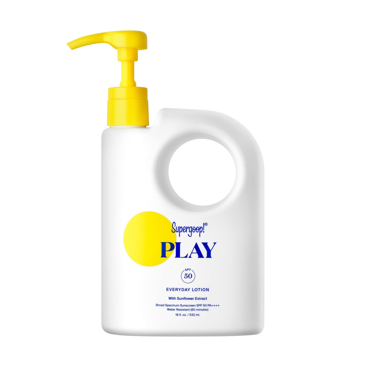 Supergoop! PLAY Everyday Lotion SPF 50-18 fl oz - Broad Spectrum Body & Face Sunscreen for Sensitive Skin - Great for Active Days - Fast Absorbing, Water & Sweat Resistant