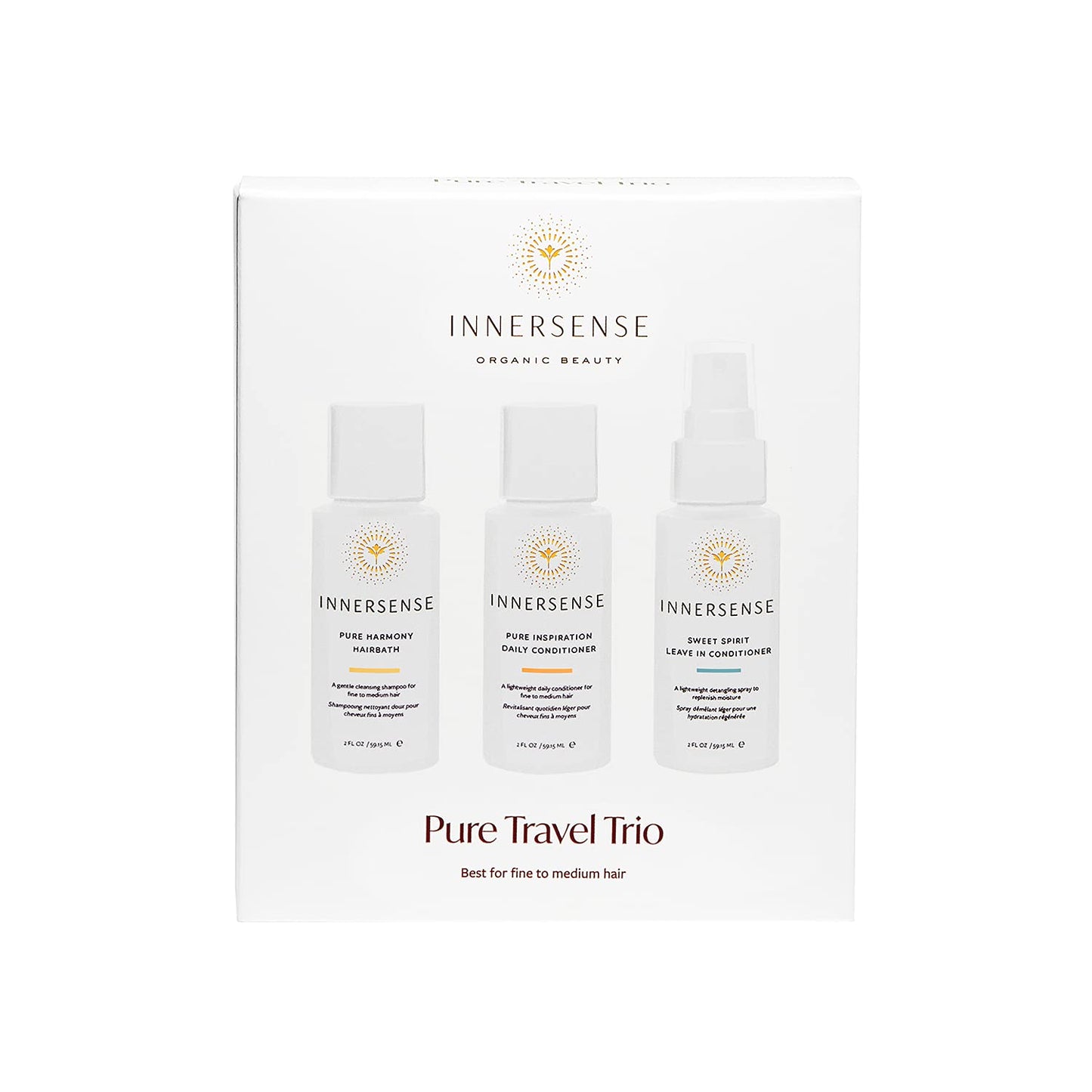 Innersense Organic Beauty - Natural Pure Harmony Travel Hair Trio | Non-Toxic, Cruelty-Free, Clean Haircare