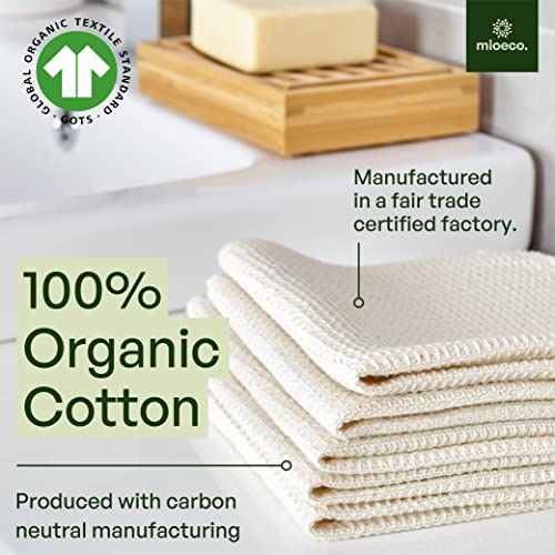 mioeco 20 Pack Reusable Paper Towels Washable - Nature Friendly - Organic Cotton Alternative - Thick, Strong, Paperless Kitchen Dish Cloths - Reusable Napkins - Dish Towels - Cloth Napkin - Pack Towel