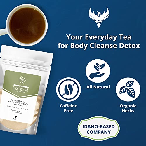 Renova Worldwide CellularTea Organic Detox Tea - Caffeine-Free Cleansing Tea for Everyday Detox, Gut Cleanse, Digestive Health and Immune Support - 48 Servings