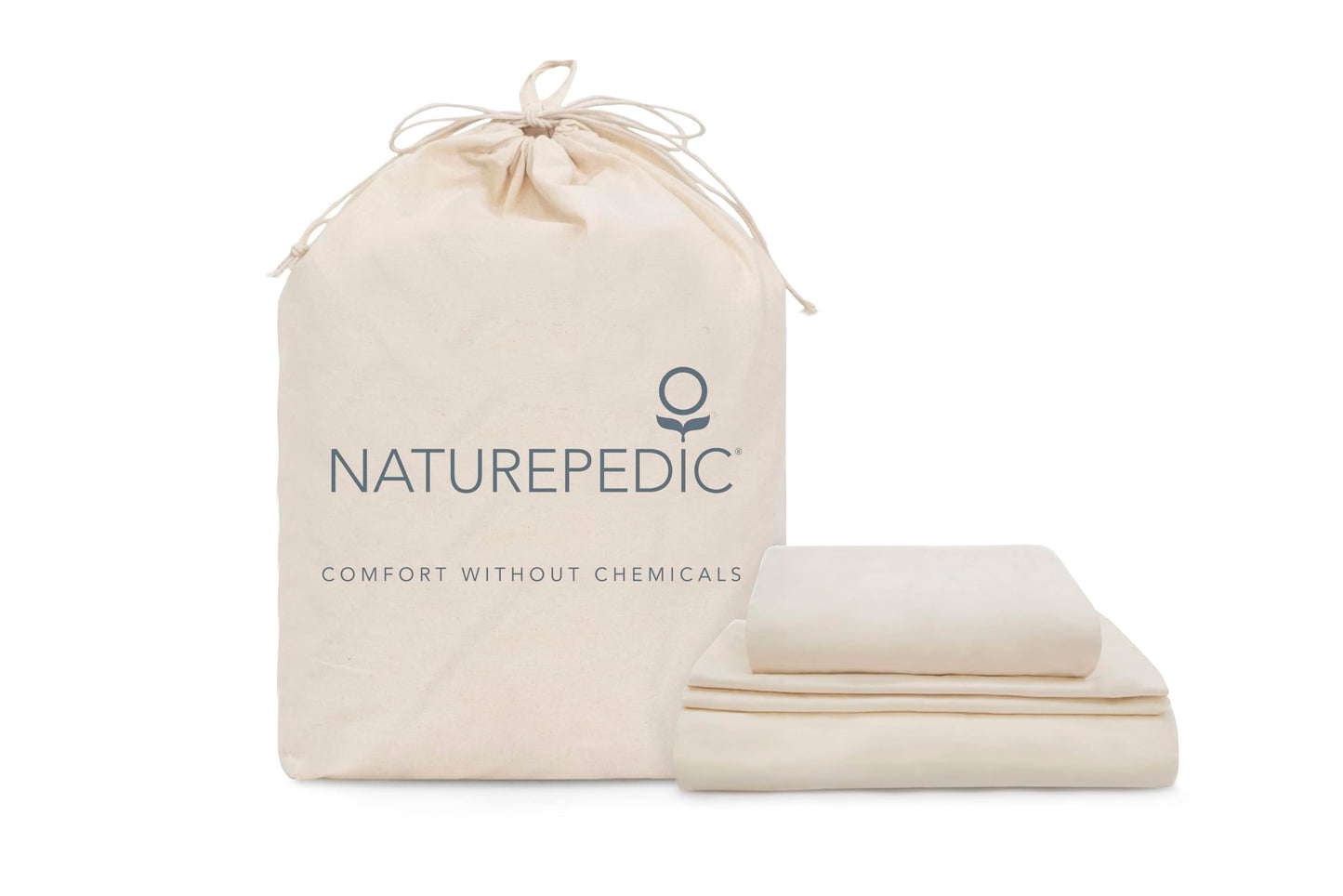 Naturepedic Organic Luxury Full Sheet Set - 4 Piece Soft Sheets for Full Size Bed - Comfy Breathable & Fitted Bed Sheet - 400 Thread Count Organic Cotton Sheet Set