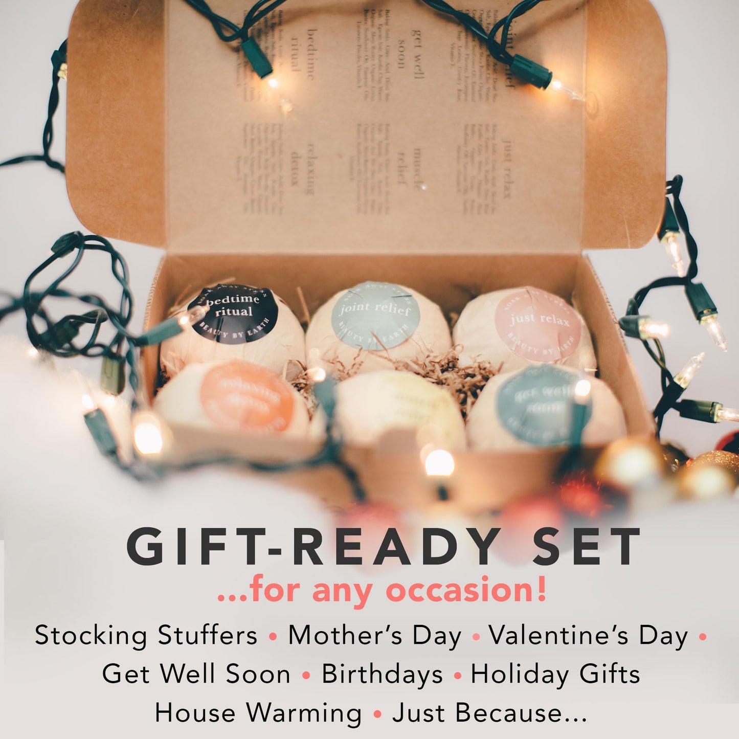 Bath Bomb Gift Set - USA Made with Natural & Organic Ingredients, Relaxing Gifts for Women & Men, Spa Gifts & Birthday Gifts for Women and Mom, Bath Bombs for Women & Kids Gift Ideas