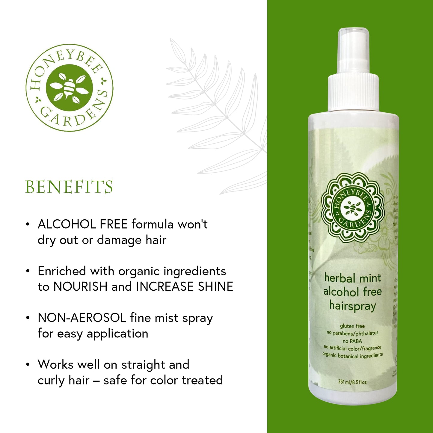 Honeybee Gardens Herbal Mint Alcohol Free Hair Spray