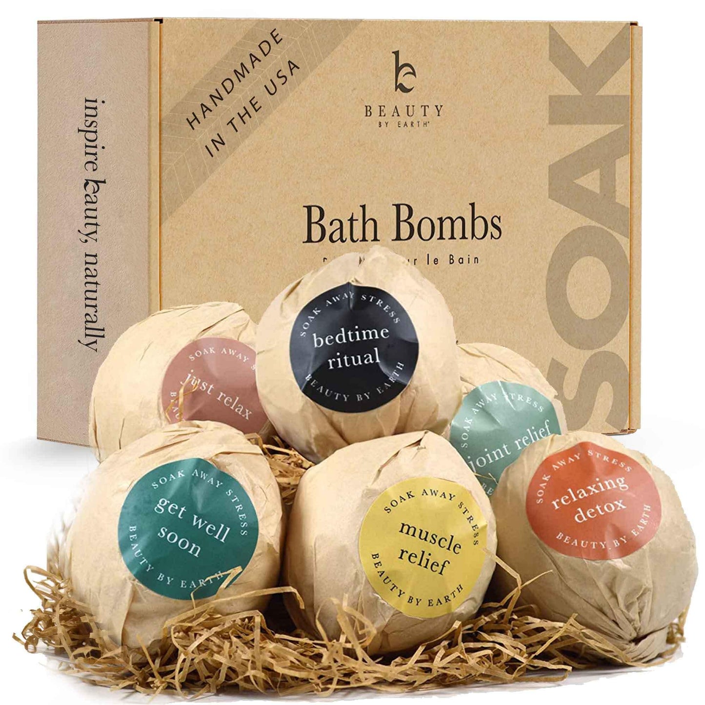 Bath Bomb Gift Set - USA Made with Natural & Organic Ingredients, Relaxing Gifts for Women & Men, Spa Gifts & Birthday Gifts for Women and Mom, Bath Bombs for Women & Kids Gift Ideas