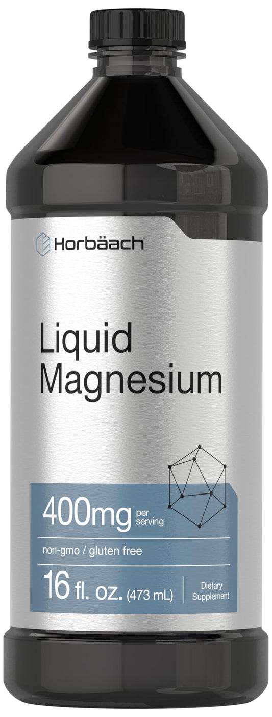 Horbäach Liquid Magnesium 400 mg | 16 oz | Vegetarian, Non-GMO & Gluten Free Supplement