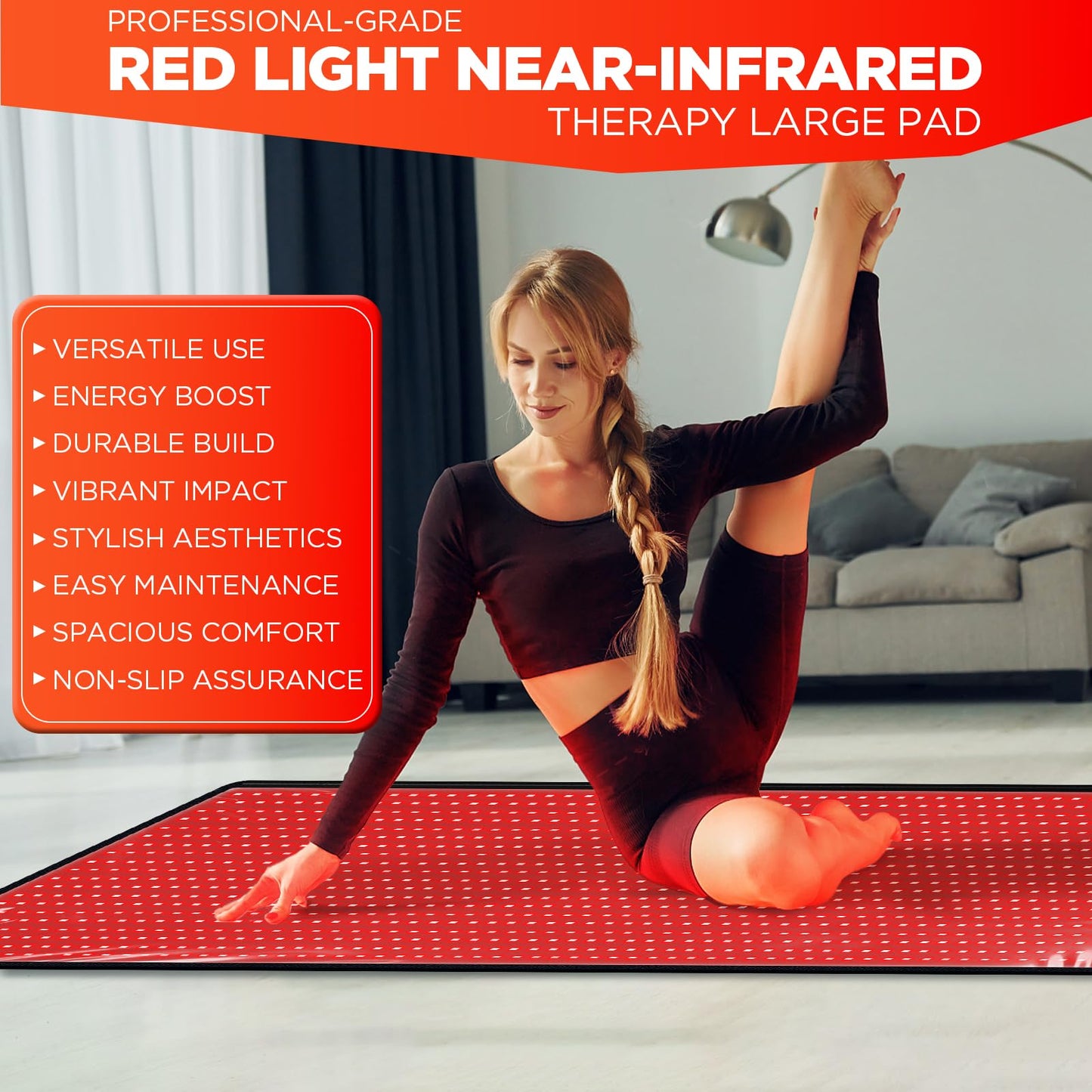 Red Light Therapy Infrared Pad: Pain Relief 1280 LEDs Large Mat for Full Body 660nm Red Light&850nm Infrared Therapy Heating Wrap Body 71 * 31 Inch Big Pads for Back Neck Knee Face Infared Panel Lamp