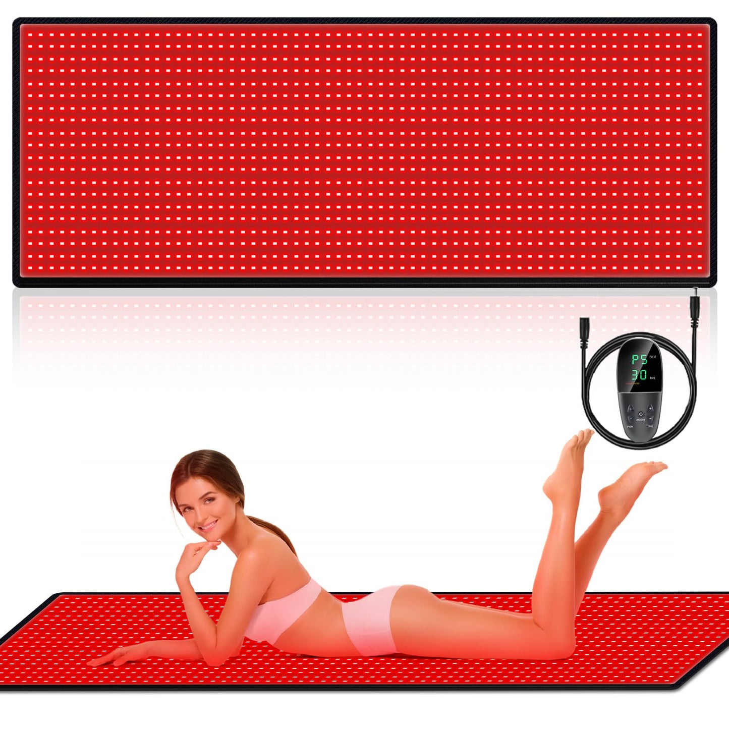 Red Light Therapy Infrared Pad: Pain Relief 1280 LEDs Large Mat for Full Body 660nm Red Light&850nm Infrared Therapy Heating Wrap Body 71 * 31 Inch Big Pads for Back Neck Knee Face Infared Panel Lamp