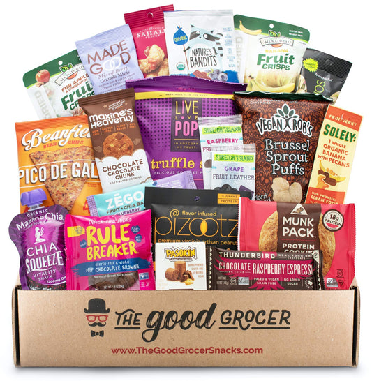 Premium GLUTEN FREE and VEGAN (DAIRY, SOY and FIG FREE) Healthy Snacks Care Package (20Ct): Featuring Delicious, Wholesome, Nutrient Dense Gluten Free and Vegan snacks. Office College Client Gift Box